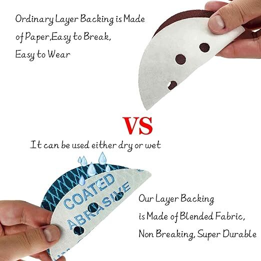 SATC 100PCS 5in 8-Hole Diamond Shape Sanding Disc Hook & Loop Sander 80-600 Grit