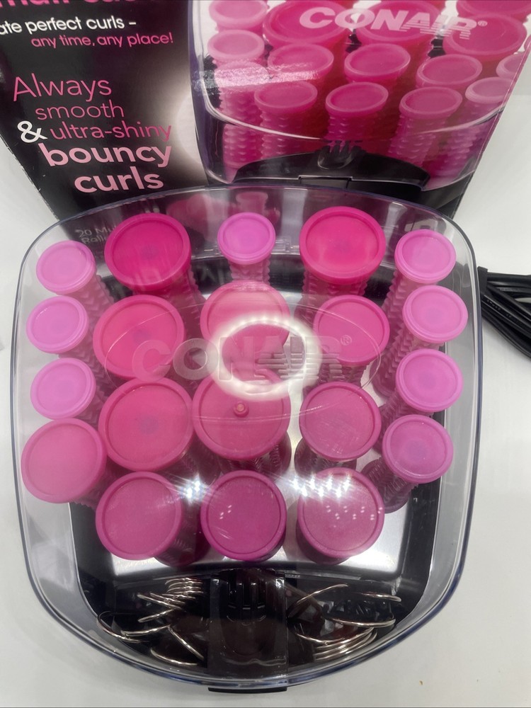 2016 Conair 20 Multi-Sized Rollers Big Style Small Case Pink Curlers