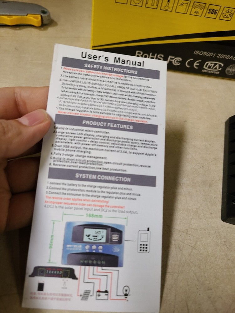 MPPT Solar Charge Controller LCD 12V/24V