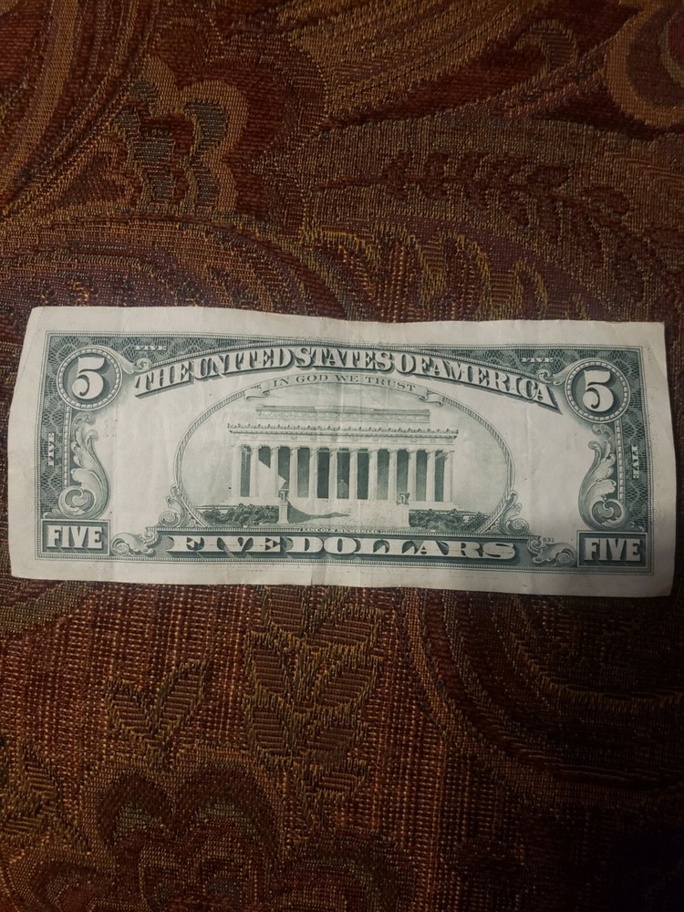 Vintage $ 5 1977 Misshapen