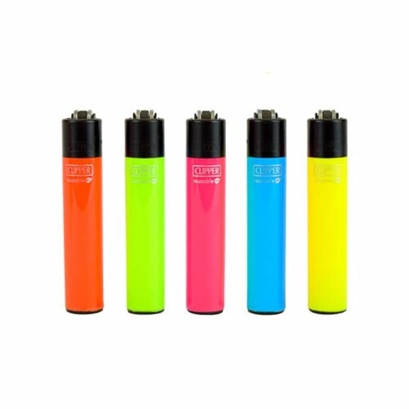 10x Clipper Lighter Solid Fluo Mini Design Series Bulk Lot Flame Pocket New Mini