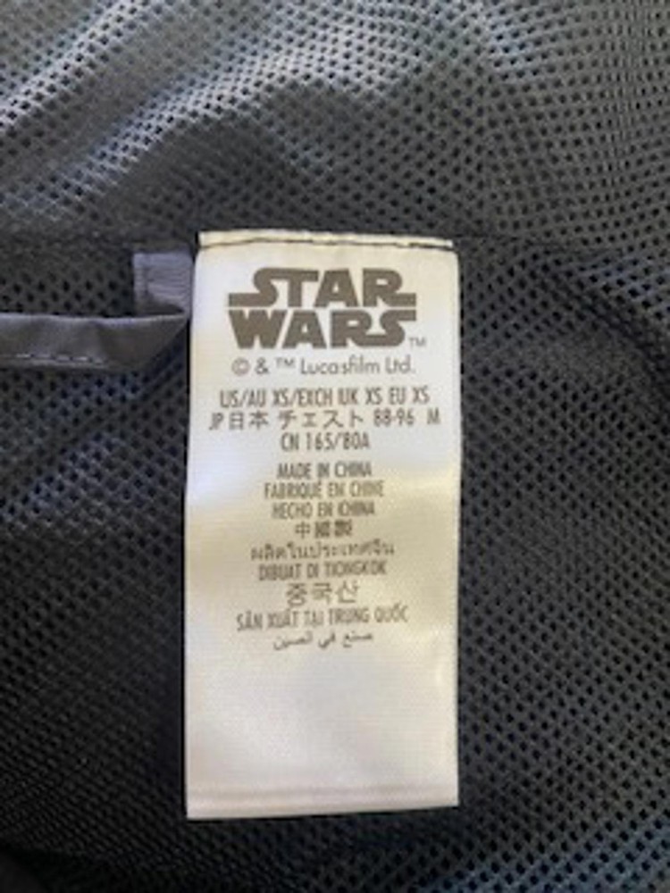 Star Wars Black Hooded Windbreaker Jacket Medium