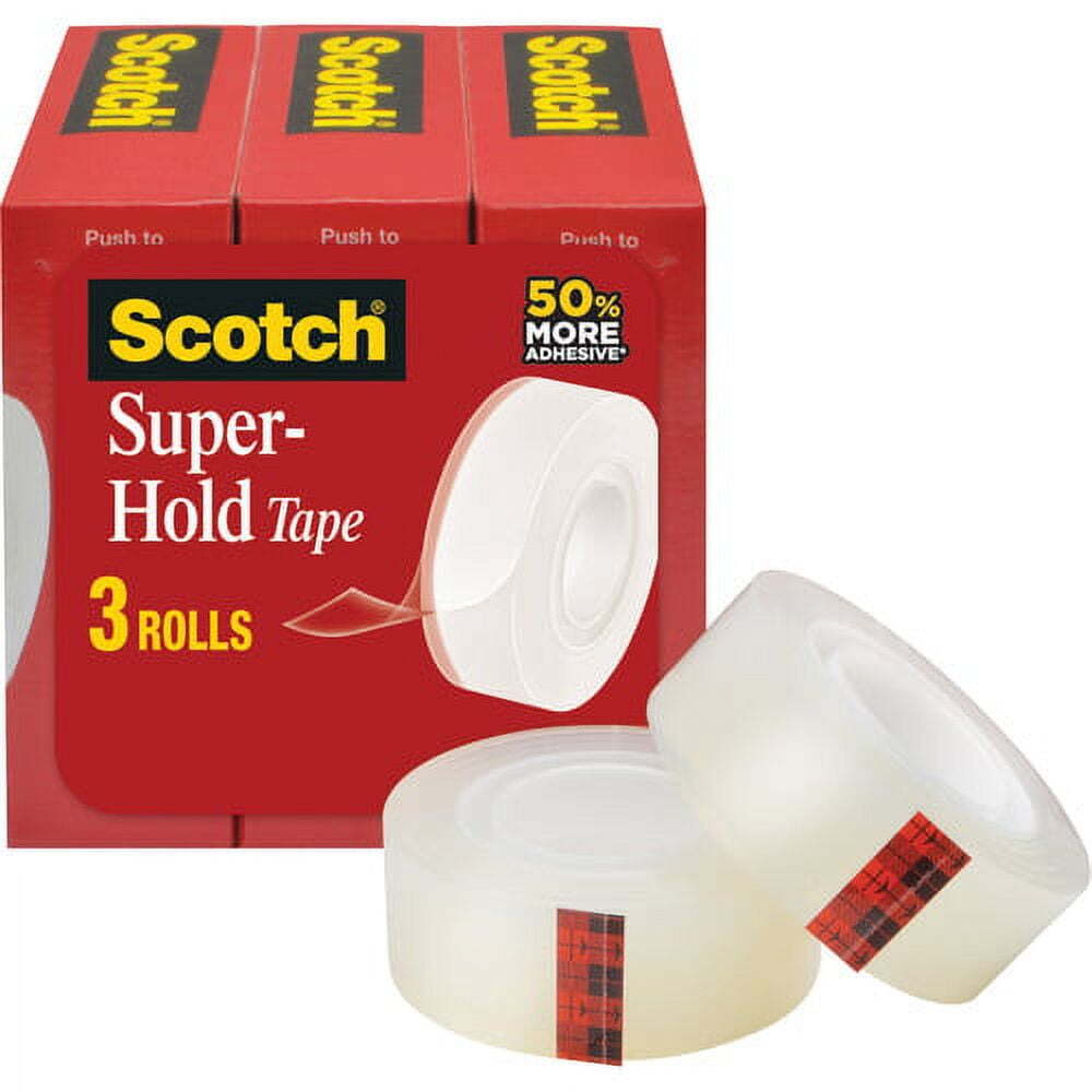 MMM700K3, Super-Hold Tape, 3 / Pack, Clear