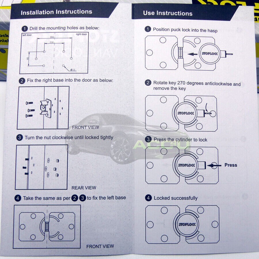 Stoplock Van Lock High Security Trailer Home Garage Shed Door Hasp. Caps ✅