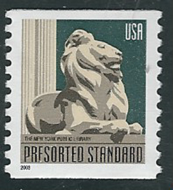 Scott #3769...(10) Cent...Library Lion... 10 Stamps