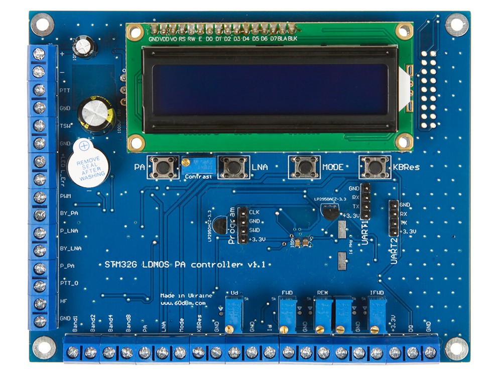 Amplifier control board, SSPA LDMOS MOSFET controller, HF multi  band