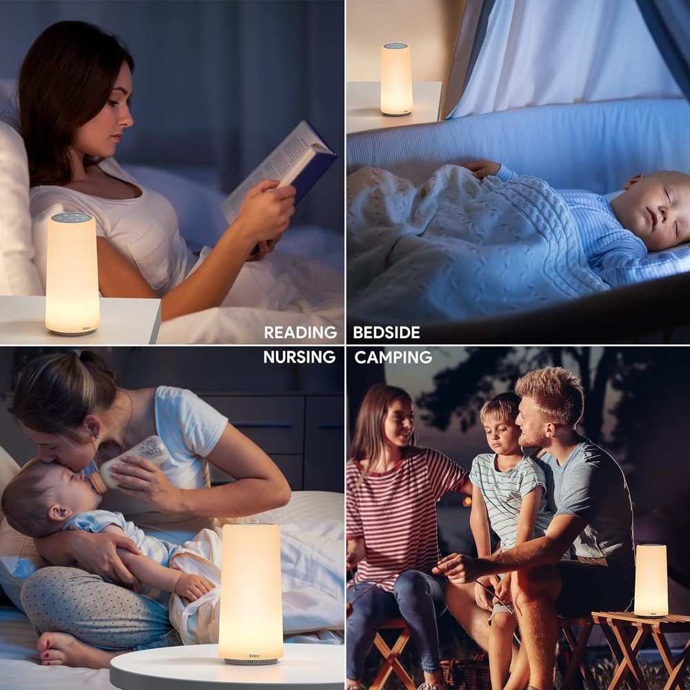 Table Lamp Odec Touch Sensor Bedside Lamp With White Noise & Changing Dimma