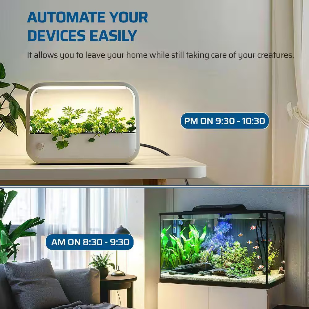 Mechanical Indoor Timer Power Strip with 8-Outlets, Countdown, Flat Plug, 6 Ft.