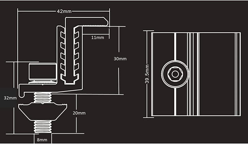 Solar Panel Assembly Mounting Z Bracket Kits 4 Units Adjustable