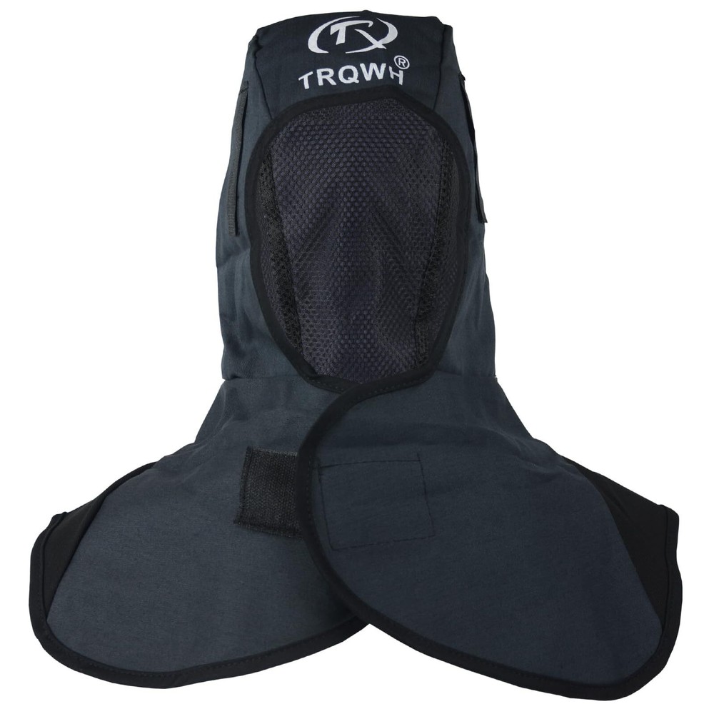 TRQWH Welding Hood with Neck Drape, Heat & Flame Retardant, Grey