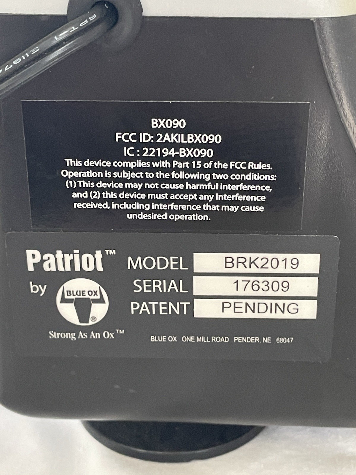 Blue Ox Patriot 3 Braking System With Controller BRK2019 Without Breakaway READ