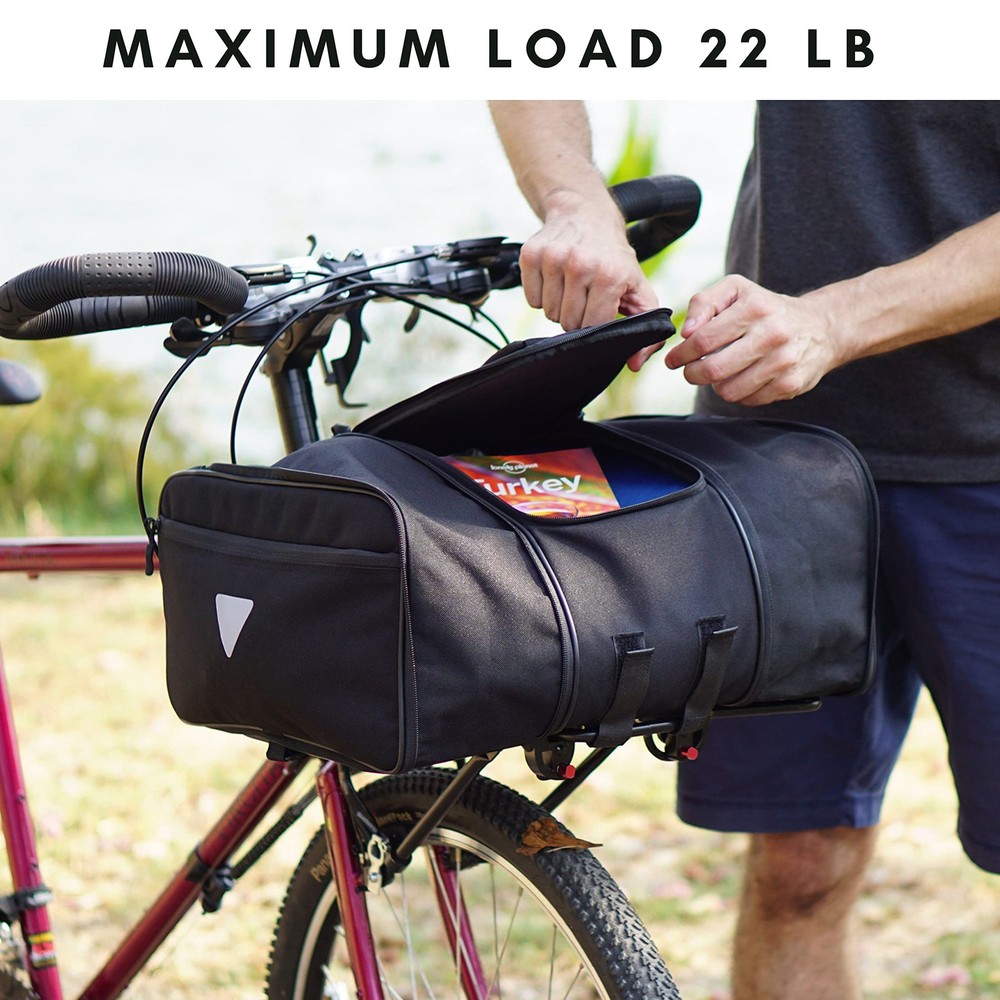 Expandable Bike Front Rack – Wide Pizza Rack Flatbed Platform with Foldable W...
