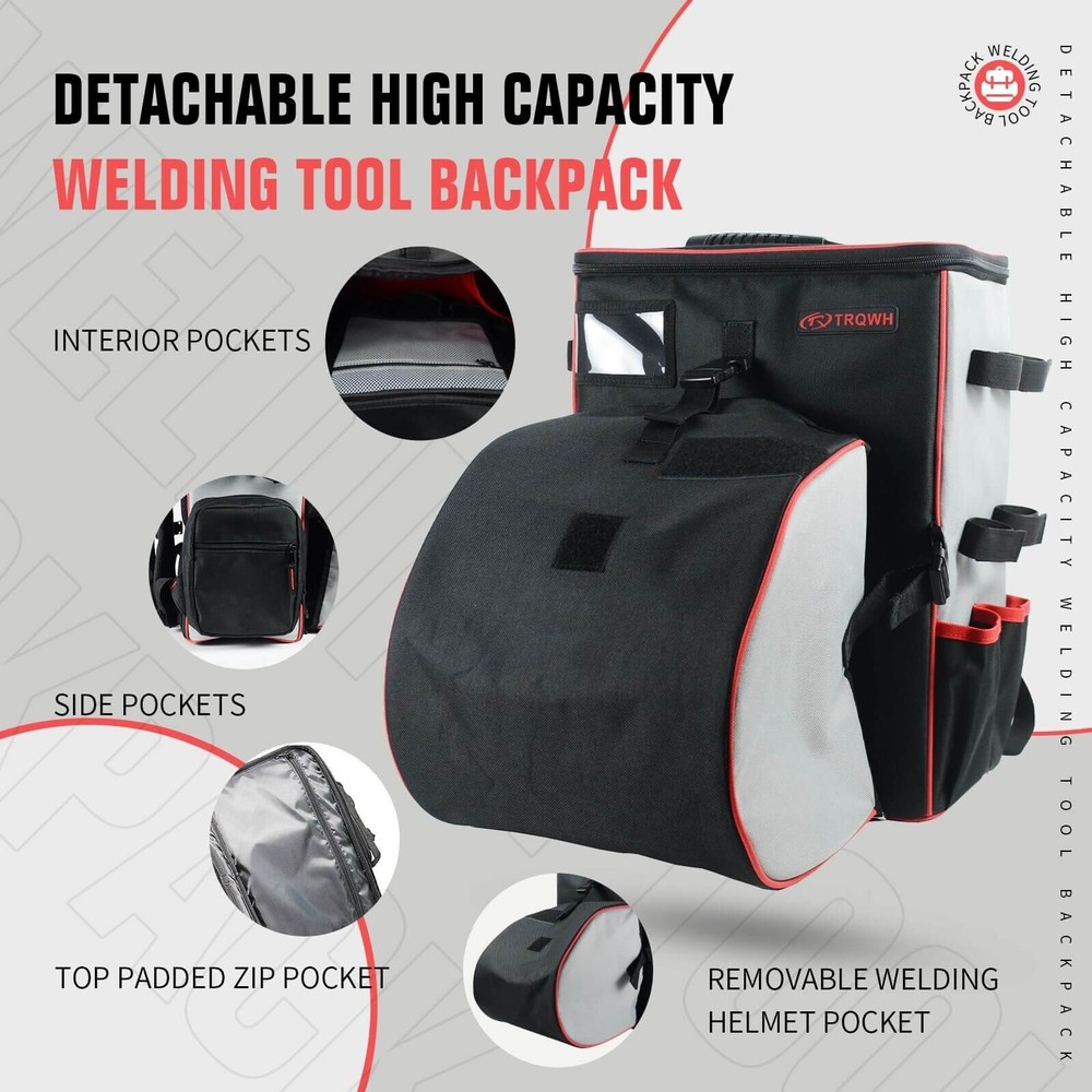TRQWH Waterproof Large Capacity Welding Tools Backpack for Men Helmet Catch