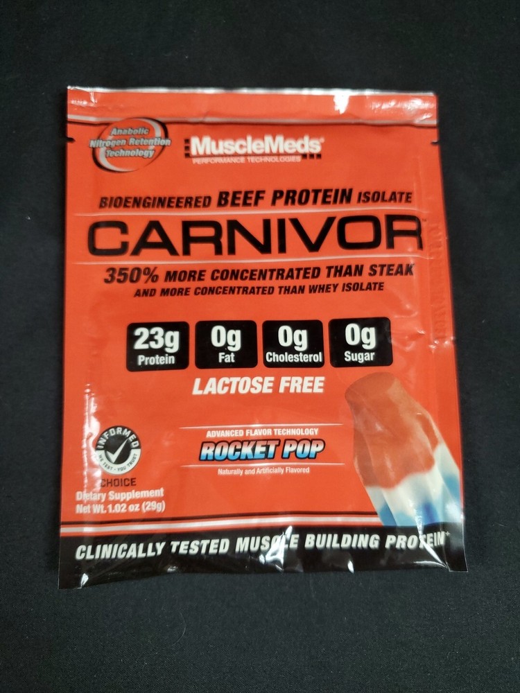 Carnivor Beef Protein Set 4 Pack 1oz Cinnamon, Fruit Cereal, Rocket Pop NEW