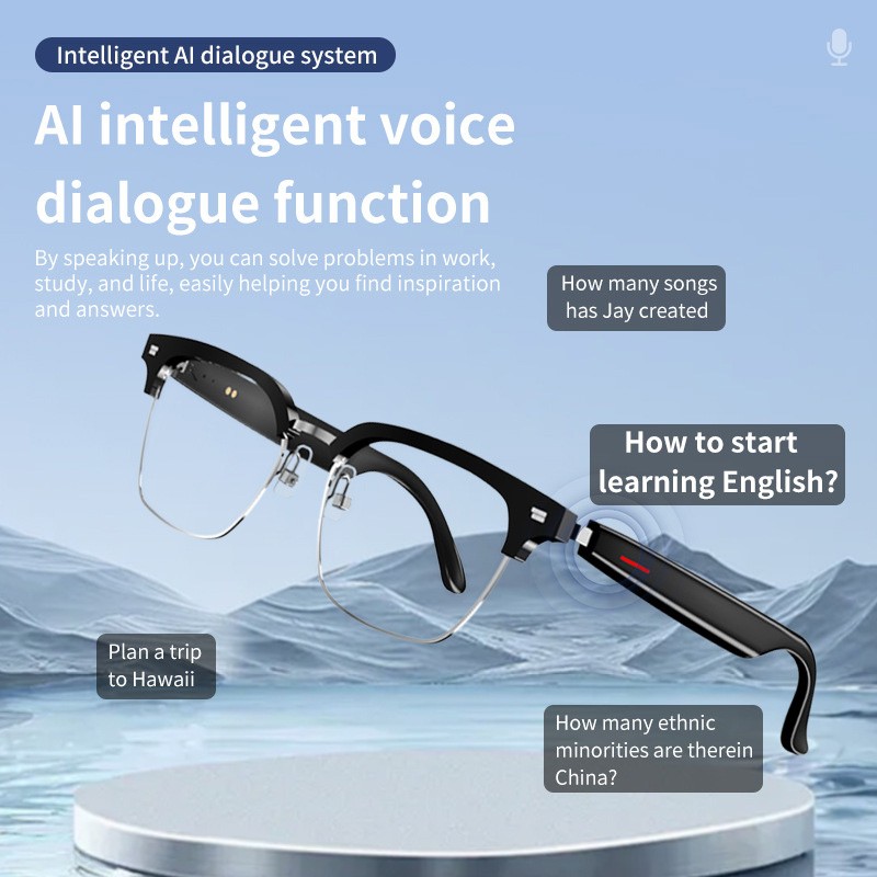 Smart Bluetooth Glasses AI Translation Real-Time AI Interpreter Touch Control