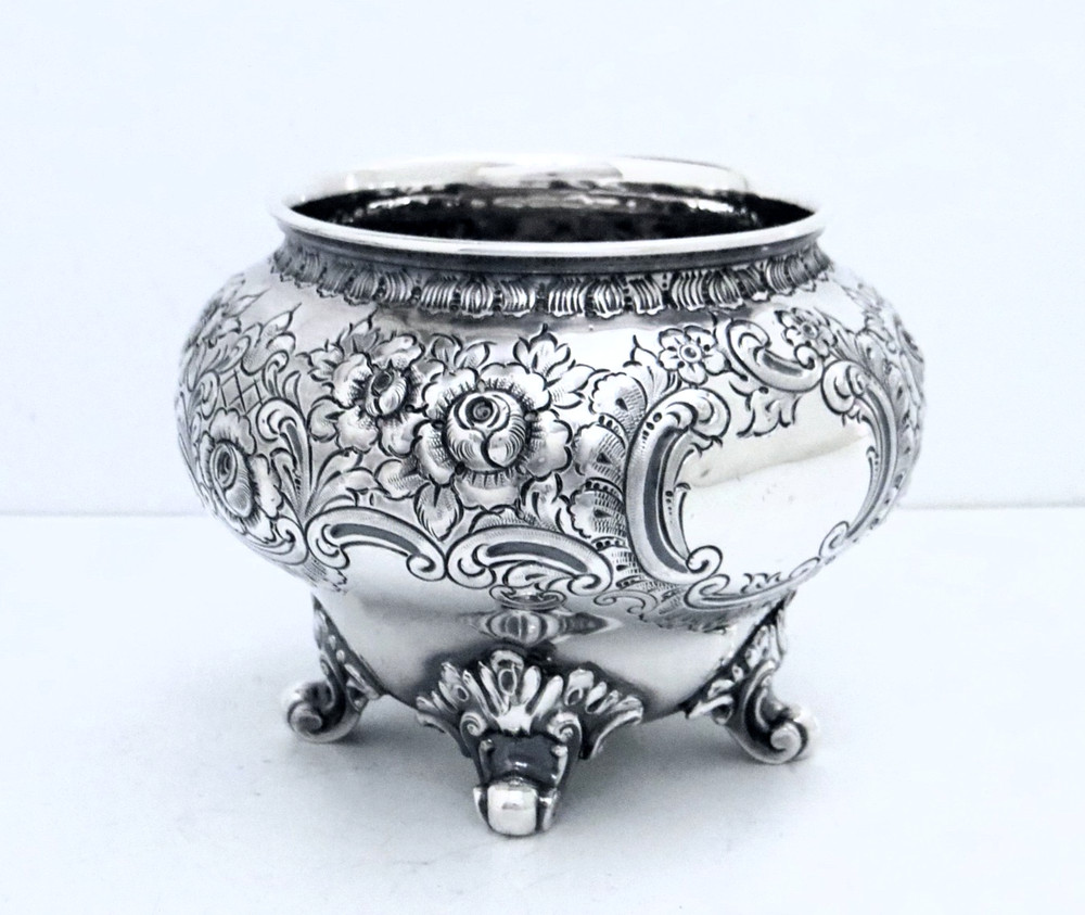 1937 REED & BARTON VICTORIAN ROCOCO REPOUSSE HAND CHASED COFFEE TEA SET 5 PC