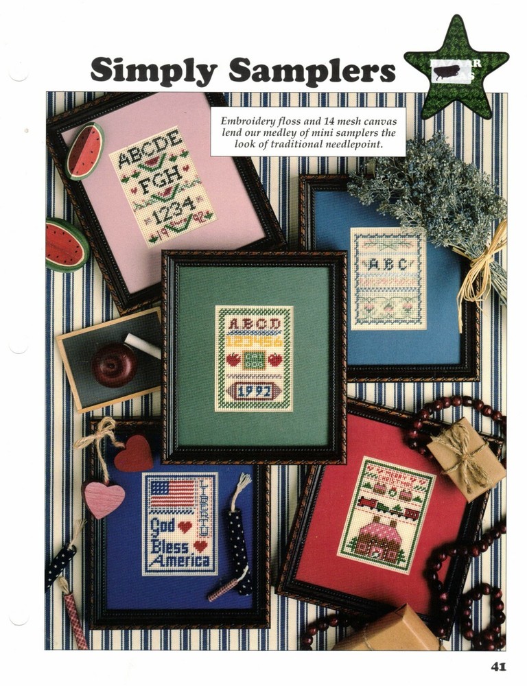 Simply Samplers Plastic Canvas Pattern Project By Leisure Arts