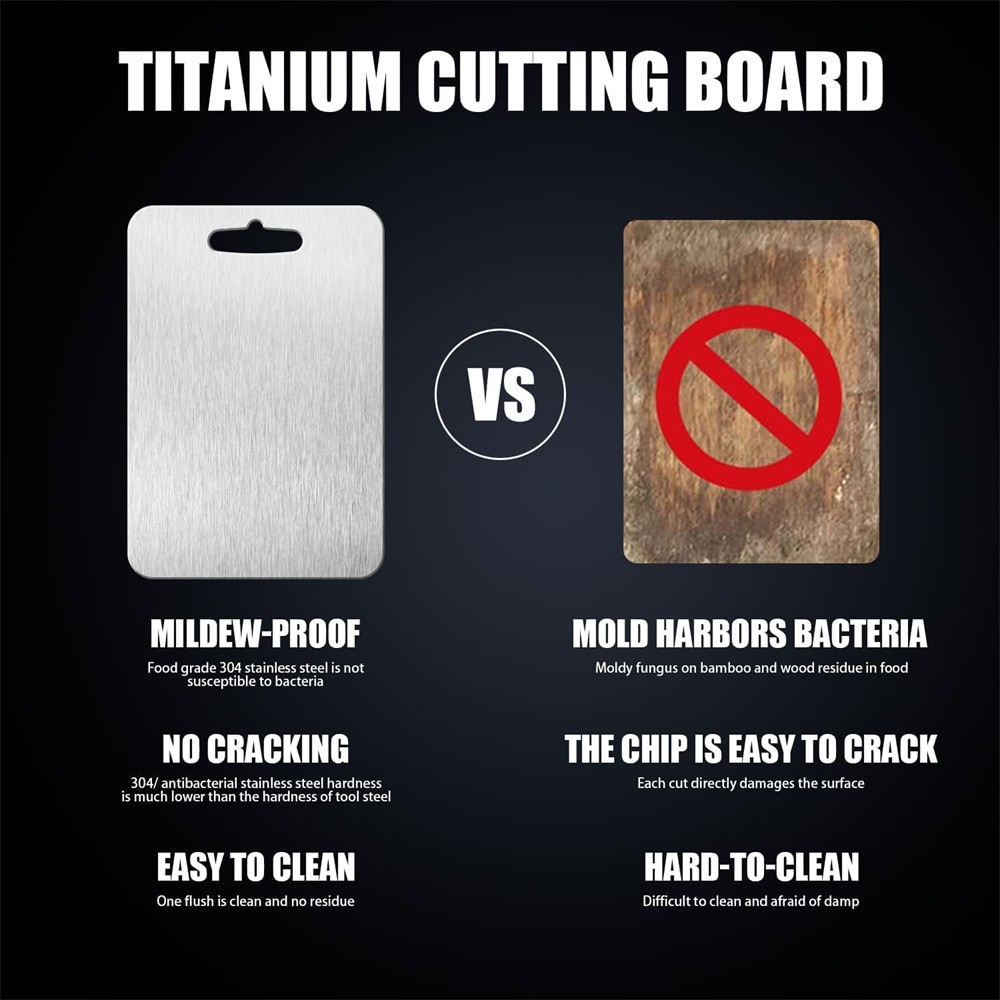 Titanium Cutting Board 100% Pure Non-Stick Double-Sided 11x15.5" in for Kitchen