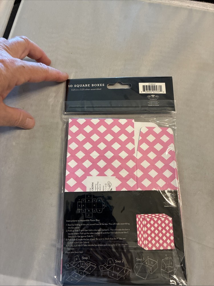 Bella Bug 10 Square Boxes 3.25" X 3.25" Pink