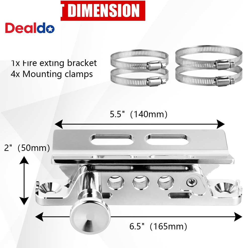 Chrome Quick Release Roll Bar Fire Extinguisher Mount Compatible with for Jeep W