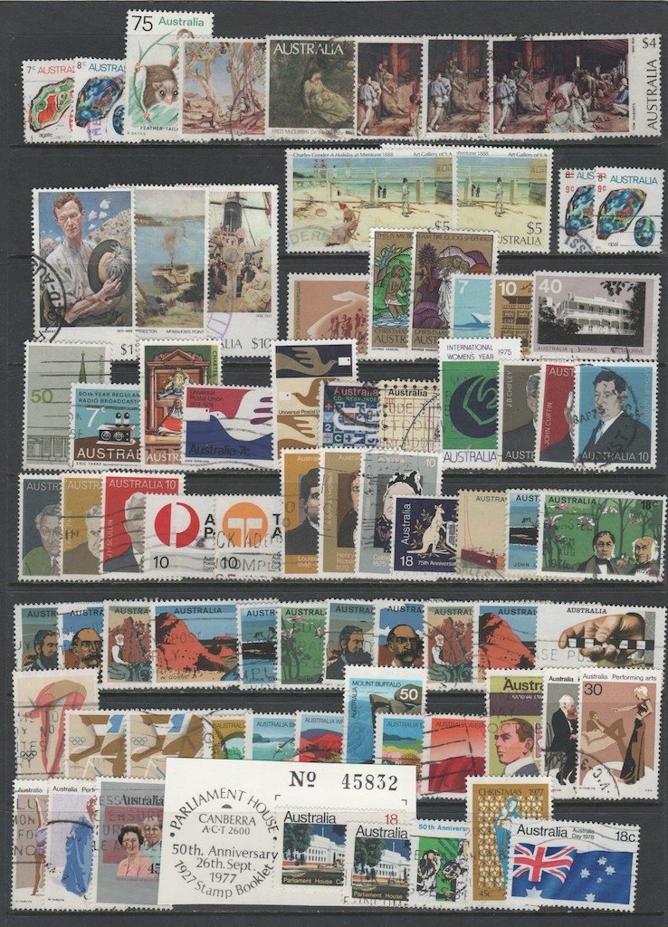 Australia Large Used Collection 1915 - 2010, 12 Pages CV $848.50