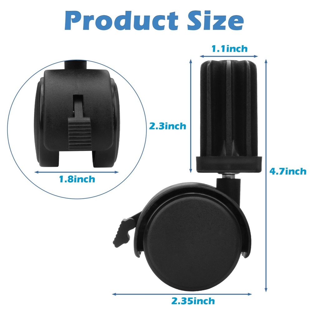 6414 Grill Wheels Replacement Includes Caster Insert Compatible with Weber，Ge...