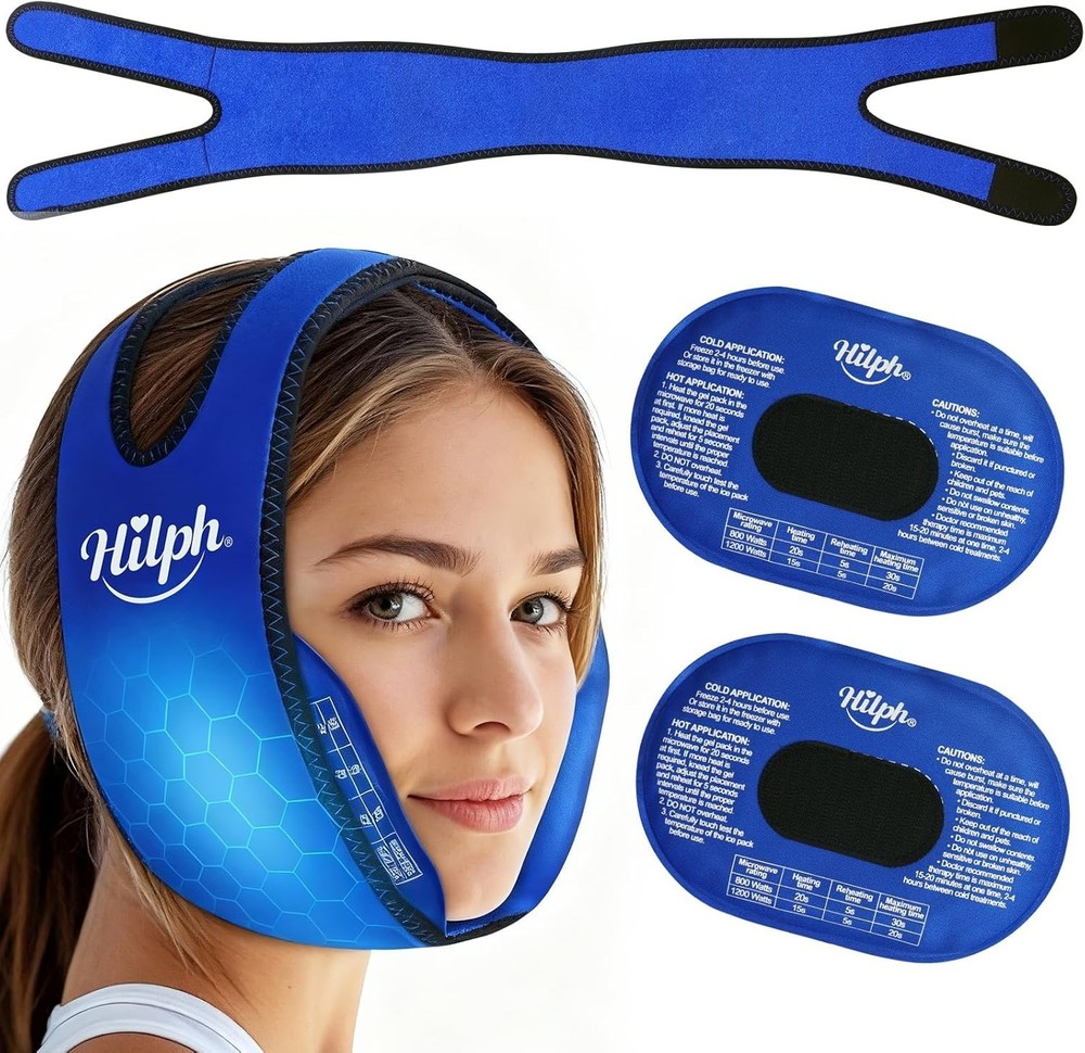 Wisdom Teeth Ice Pack Head Wrap with Aluminum Foil Layer for Longer Cold Therapy