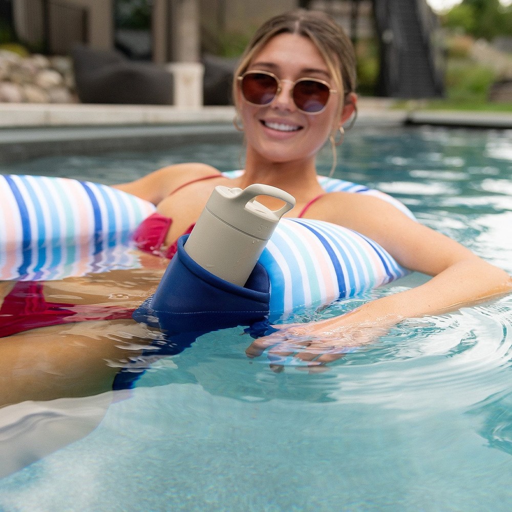 Big Joe Noodle Sling Pool Float with Cup Holder - Quick-Drying Mesh Fabric Bean