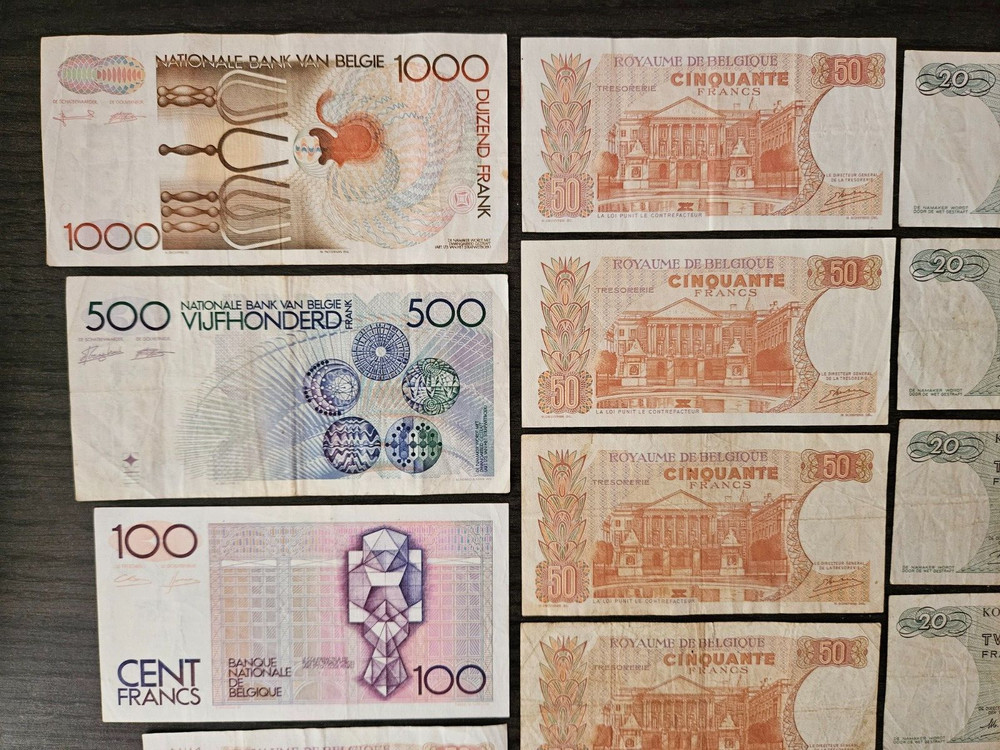Lot Belgium 2000 francs banknotes