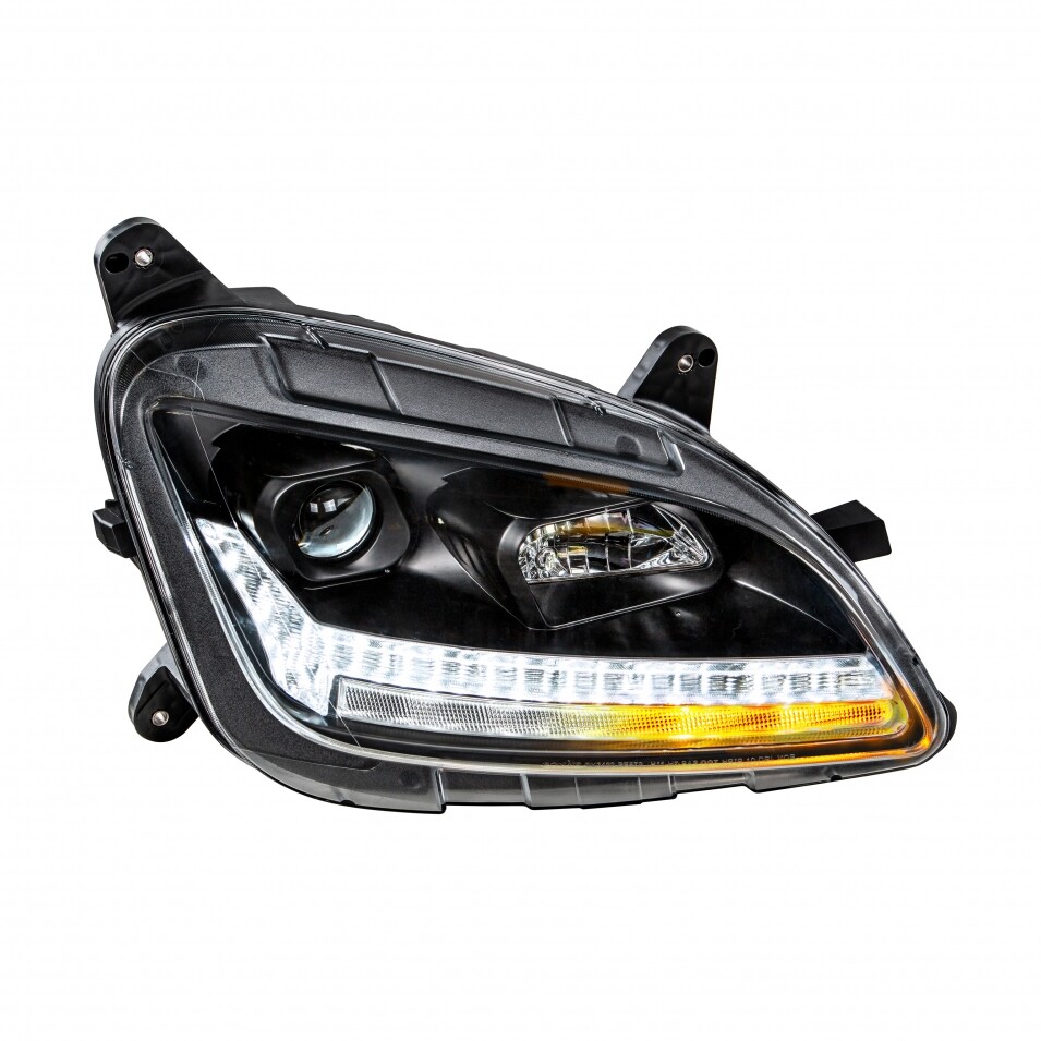 Blackout Projection Headlight w/ LED Sequential Turn/DRL for Peterbilt-Passenger
