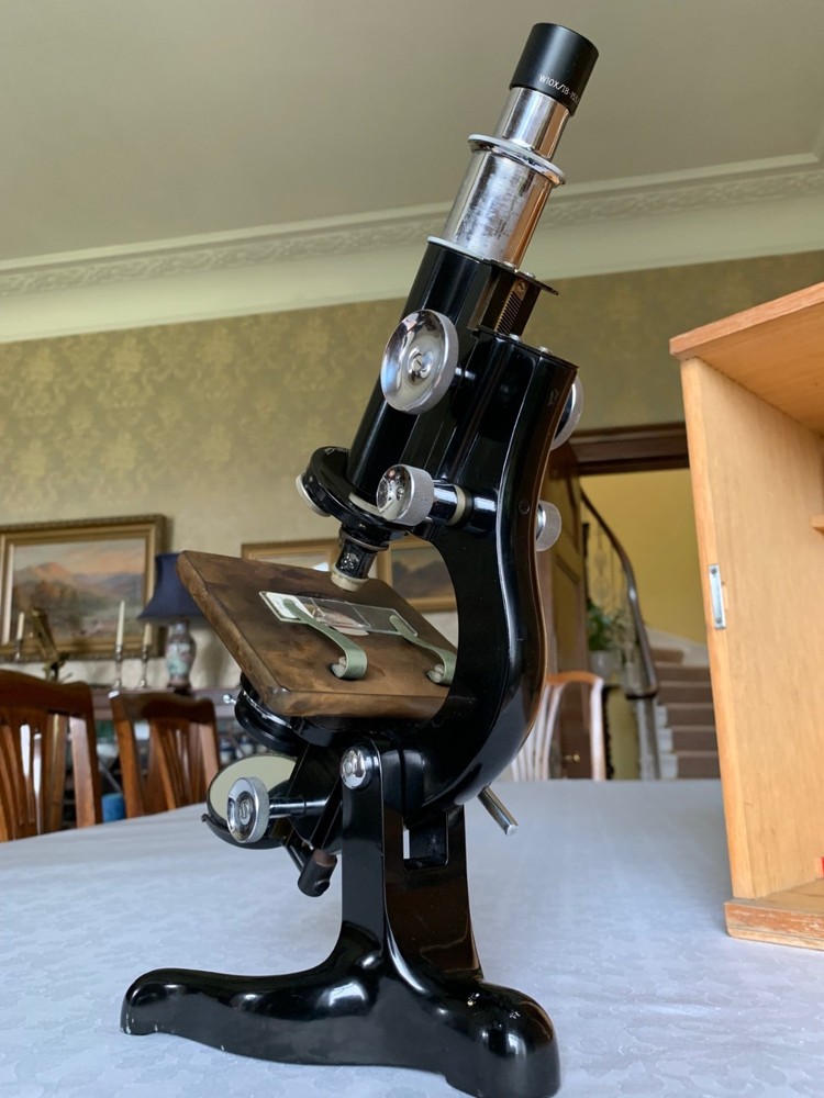 Vintage W. Watson & Sons Ltd - Service Model Microscope - #92310 c1948, Cased