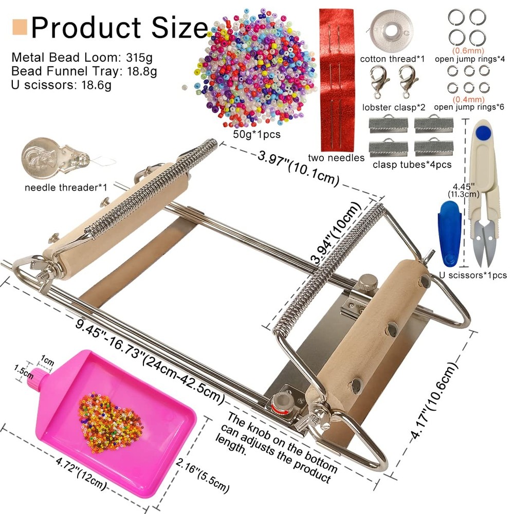hobbyworker The Second Generation Adjustable Bead Large, Metal Loom Kit