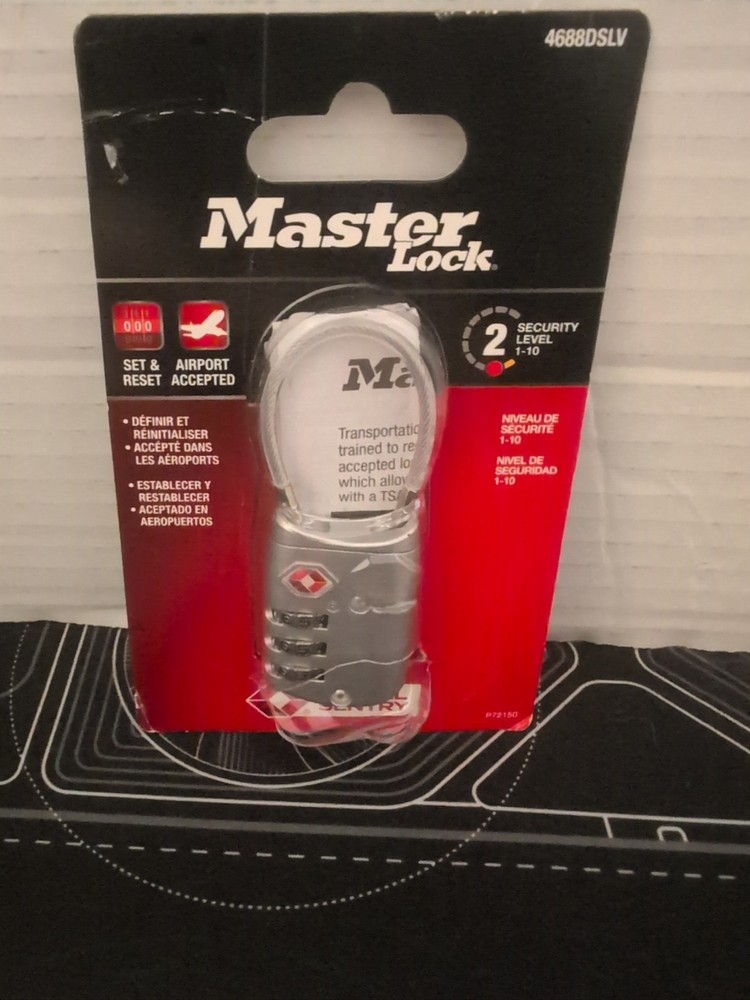 Master Lock 4688D Set Your Own Combination TSA Approved 1 Pack, Silver
