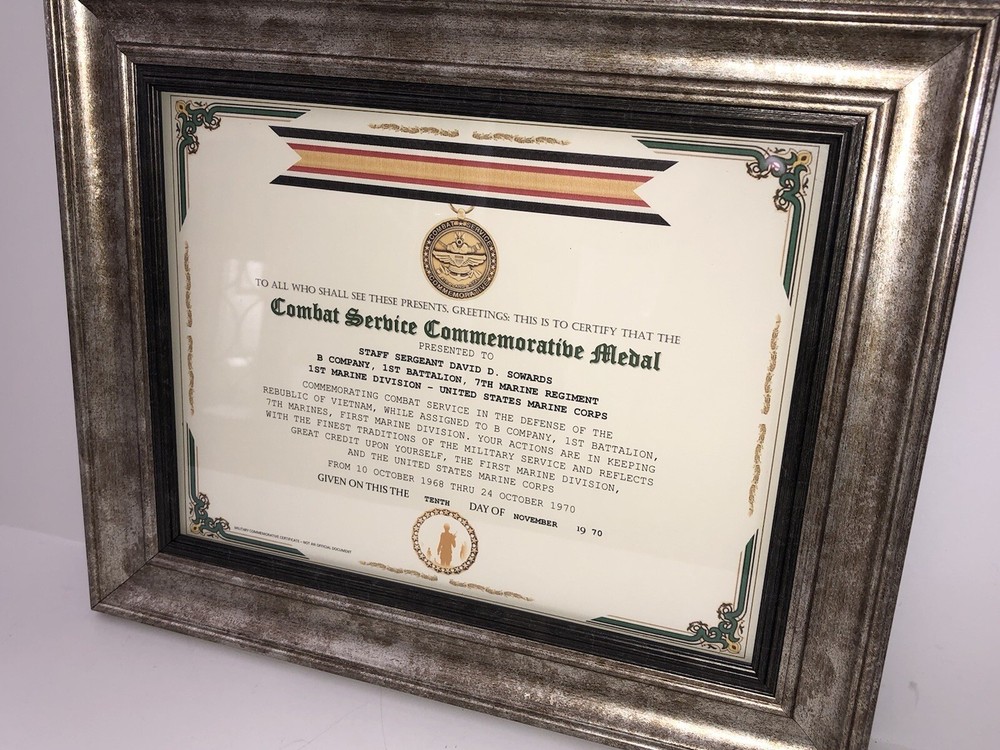 COMBAT SERVICE COMMEMORATIVE MEDAL CERTIFICATE ~ Type 1