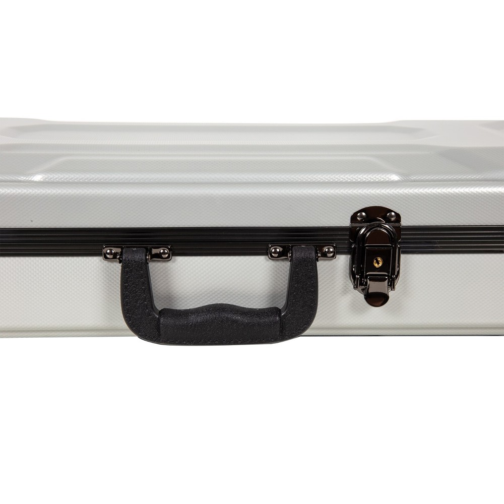 Crossrock Oblong Case fits 4/4 Full-Size Violin-Security Lock-Silver