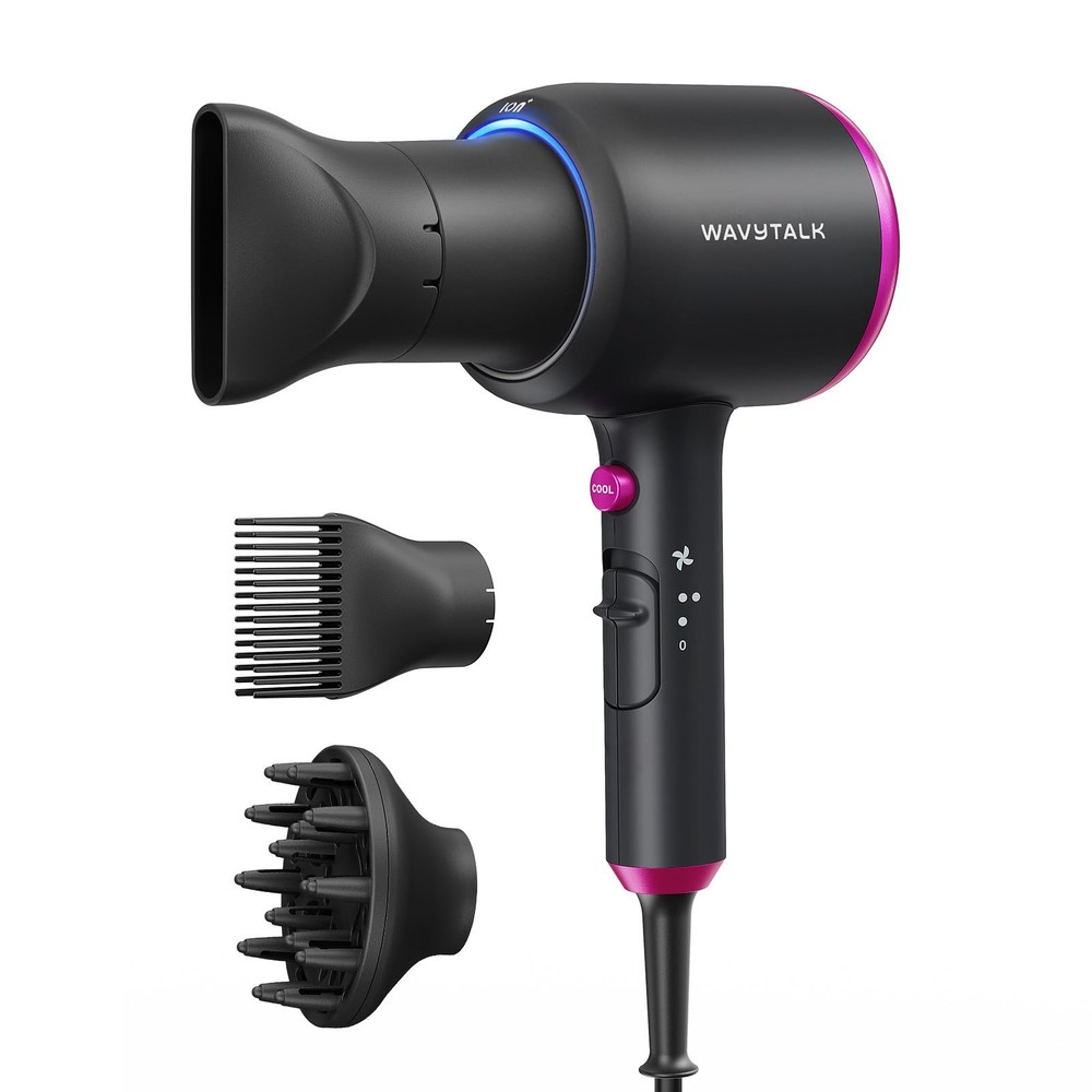 Hair Dryer with 600 g, Elegant Matte Black (Comb+diffuser+nozzle)