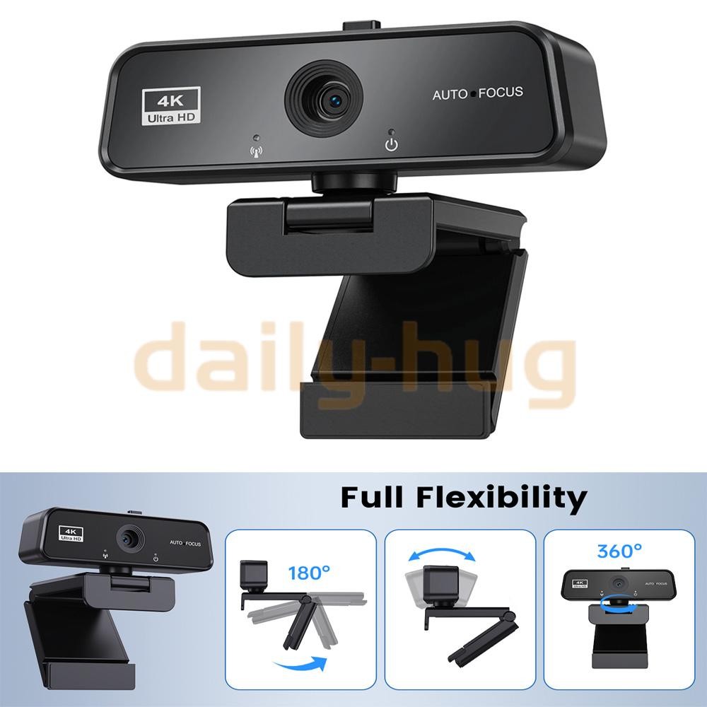 Webcam 4K Web Camera for PC USB Web Cam with Microphone,Autofocus Laptop