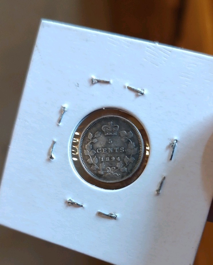 1894 Canadian 5C Silver Coin (VF)