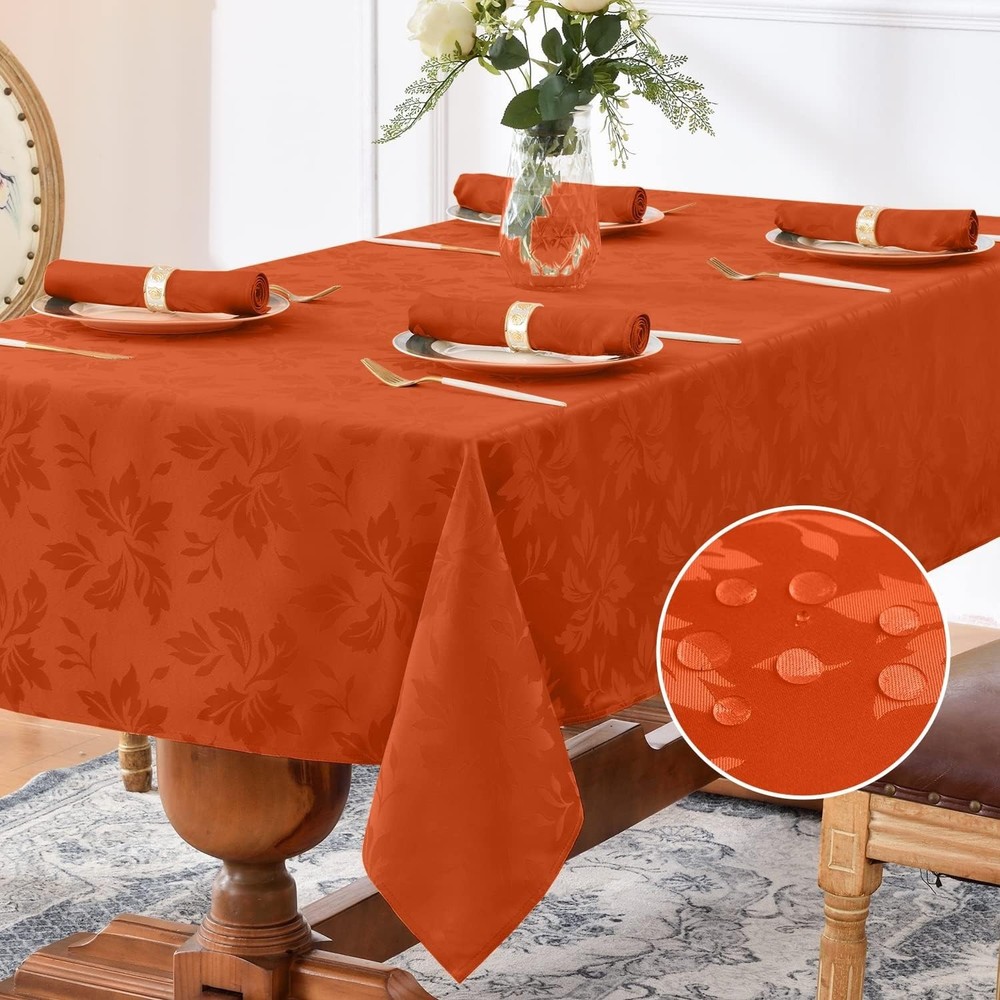 "Romanstile Fall Jacquard 52 x 70 (Rectangular), Maple - Burnt Orange "