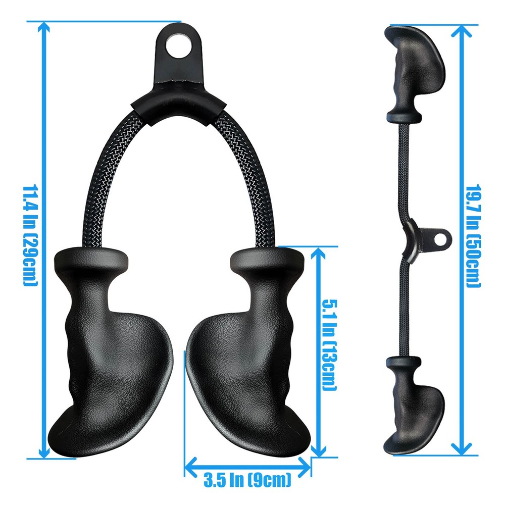Upgraded 50cm/20" Extra Long Triceps Rope Pulldown Cable Attachments for Gym Bar