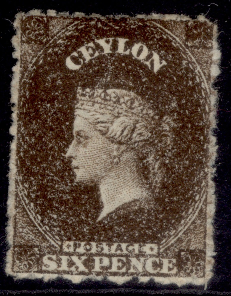CEYLON QV SG41a, 6d deep brown, M MINT. Cat £200.