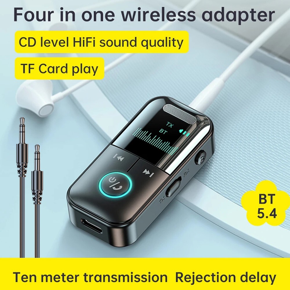 4 in1 Bluetooth Audio Adapter Wireless Receiver Transmitter MP3 Player 3.5mm Aux