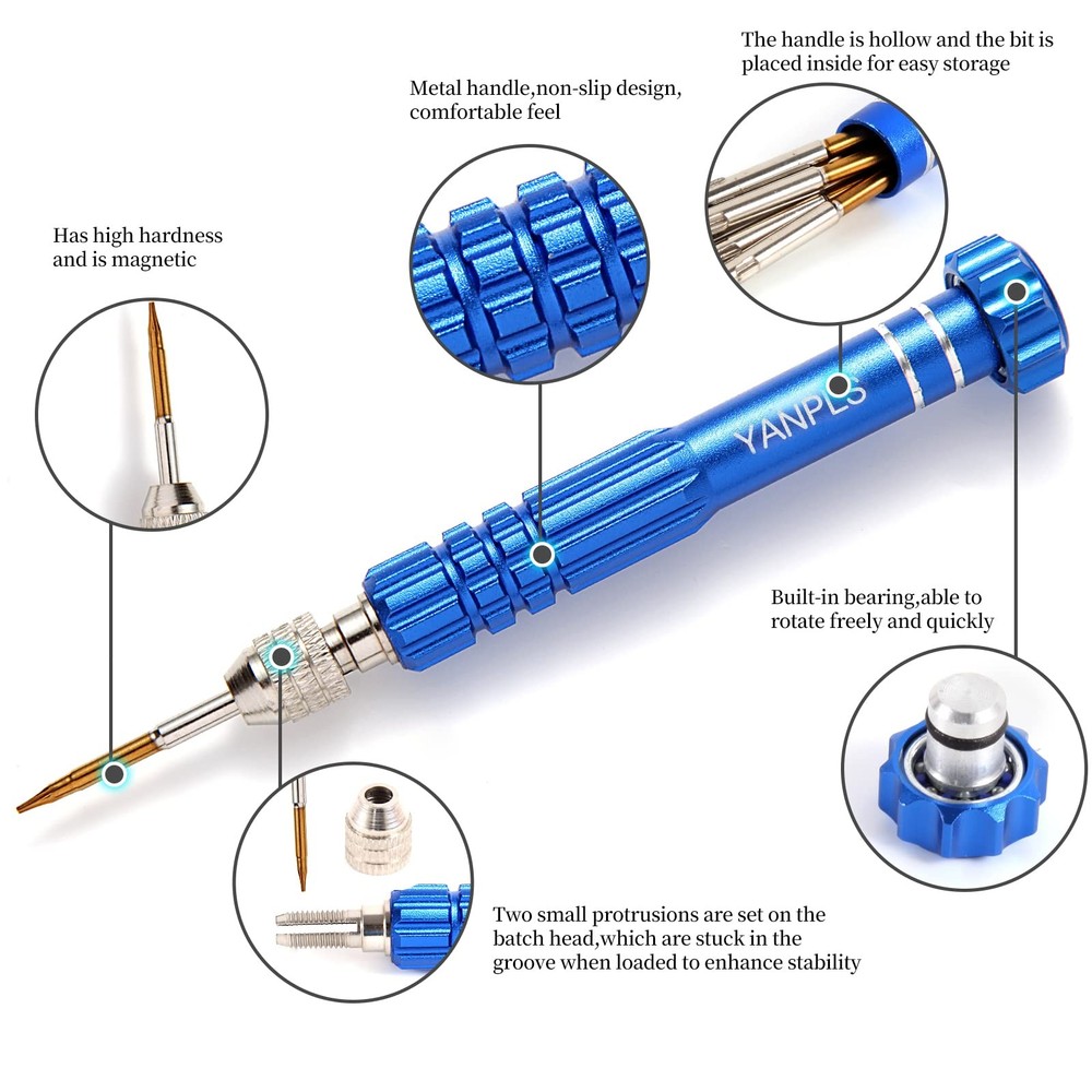 Small Screwdriver Watch Glasses Mini Set, Micro Precision Tiny Screwdriver Se...