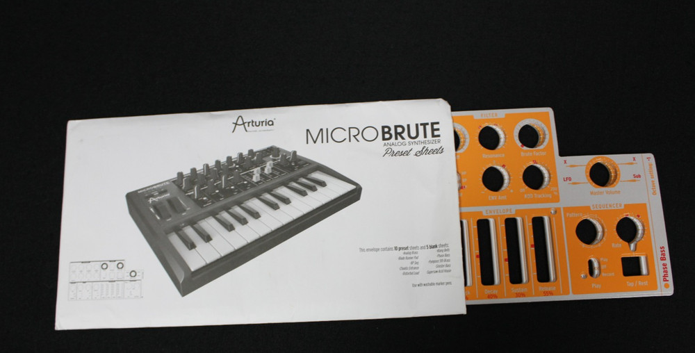 Analog Synth Preset sheets  for  Arturia MicroBrute   New