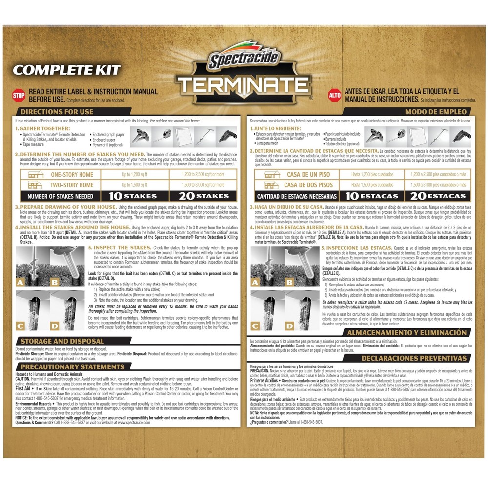 Spectracide Terminate Termite Detection Killing Stakes, Kills Foraging