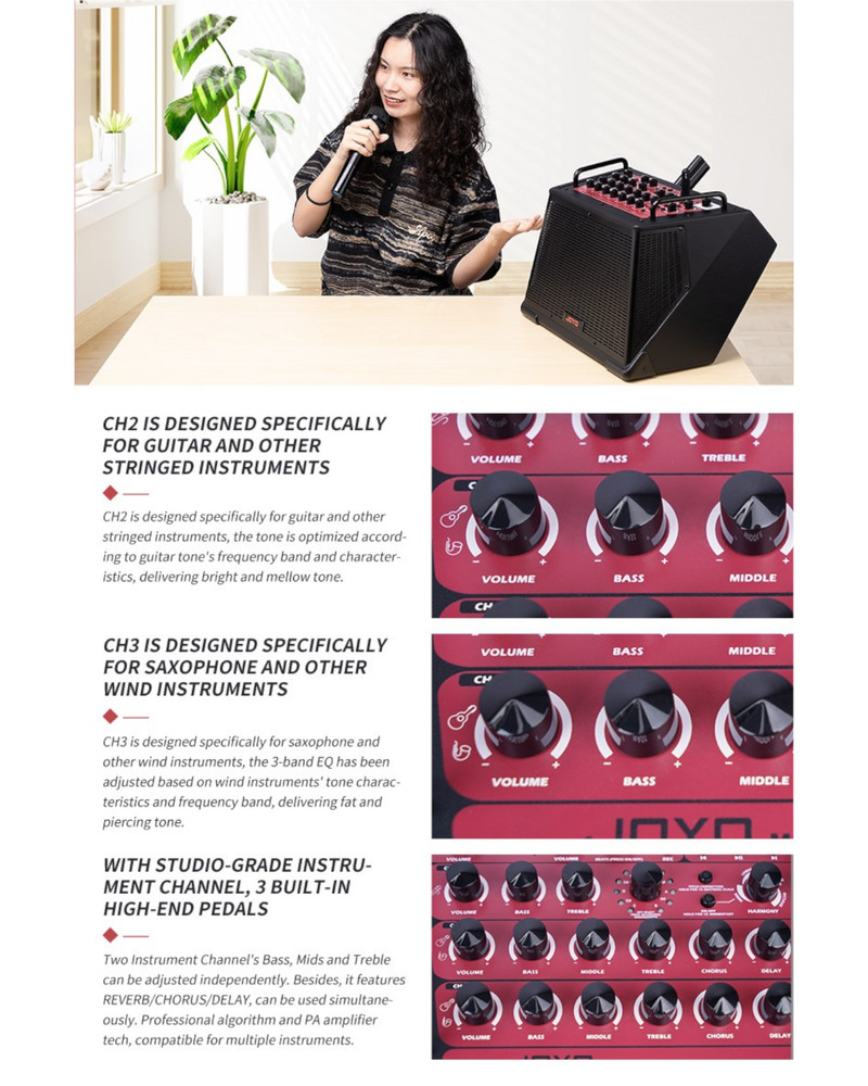 JOYO BSK150 150w Rechargeable Multifunction Live Streaming Amplifier +Footswitch