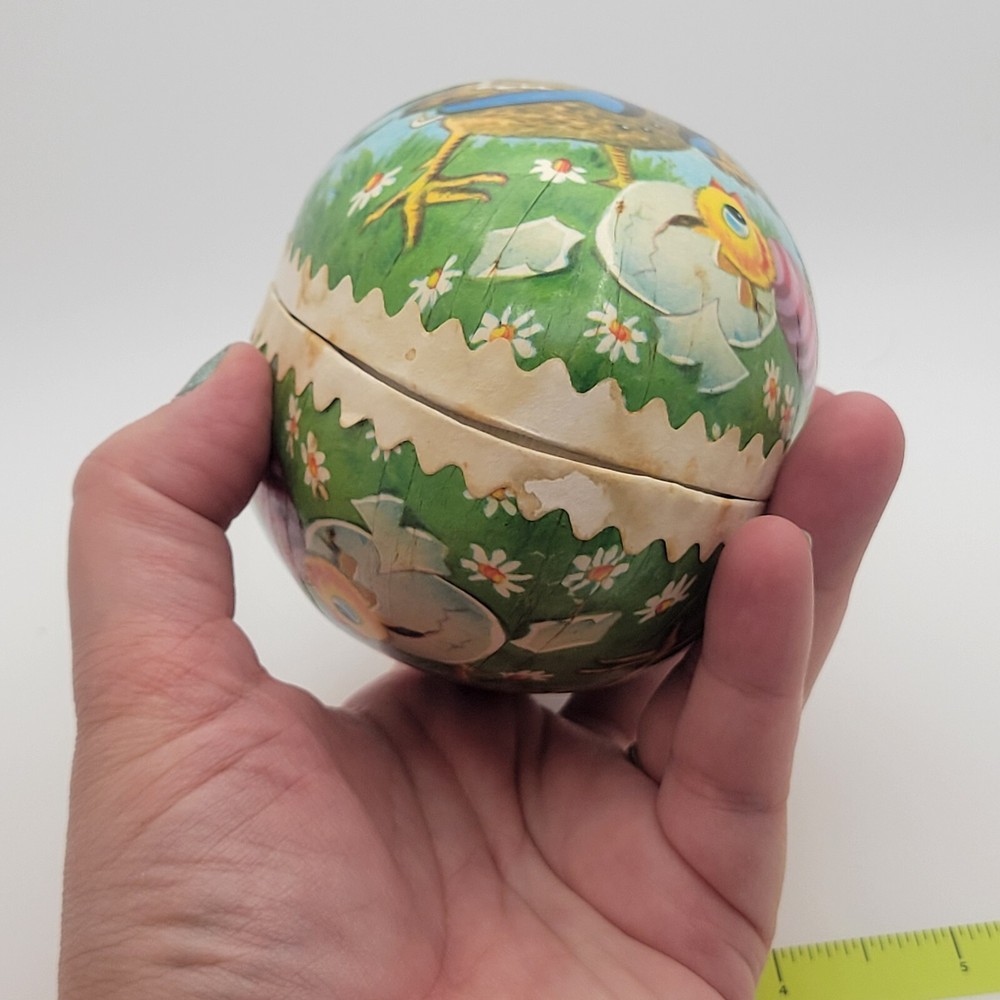 Rooster Paper Mache Egg Candy Container Made in German Democratic Rep Easter