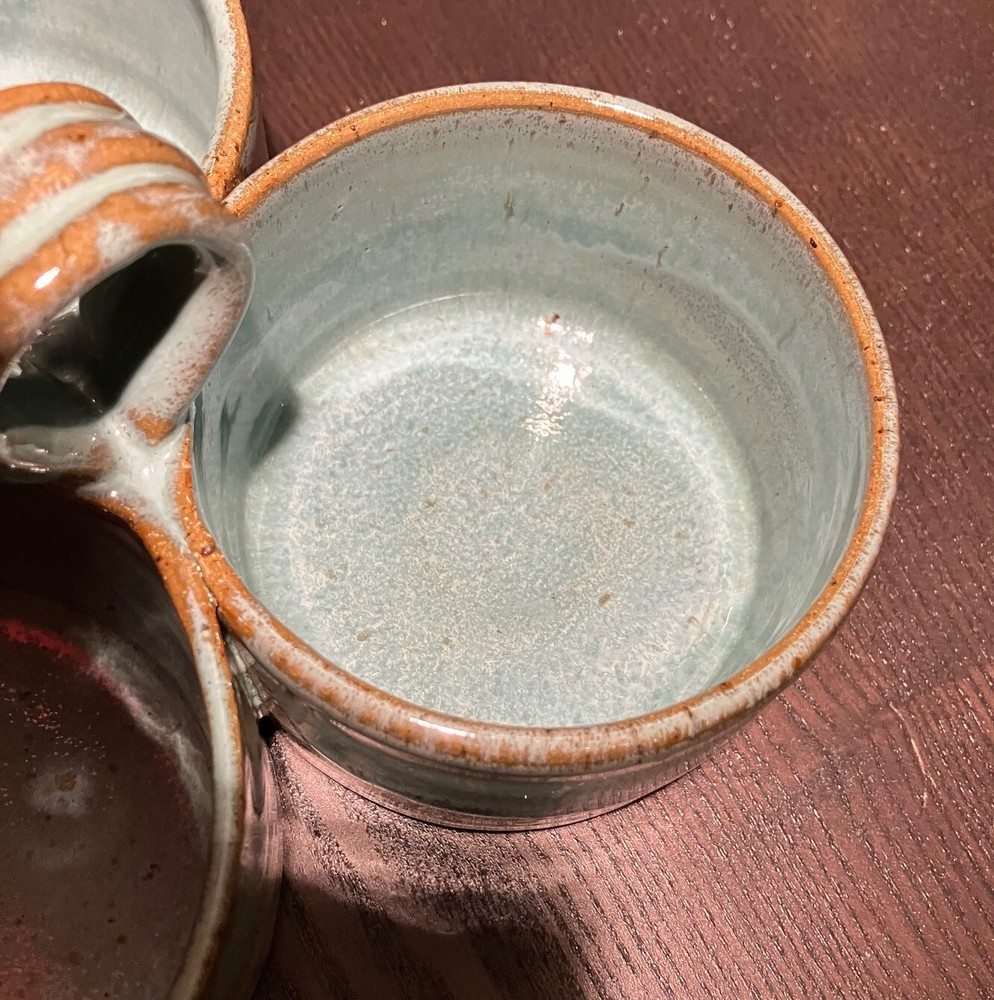 Studio Pottery Condiment Snack Dish Tray with Handle