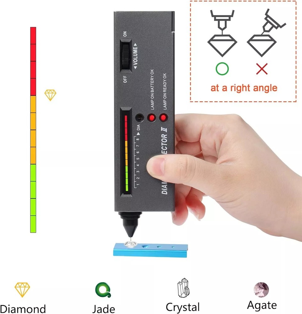 Diamond Tester Selector Illuminated Jewelry Gemstone Testing Tool Kit Battery