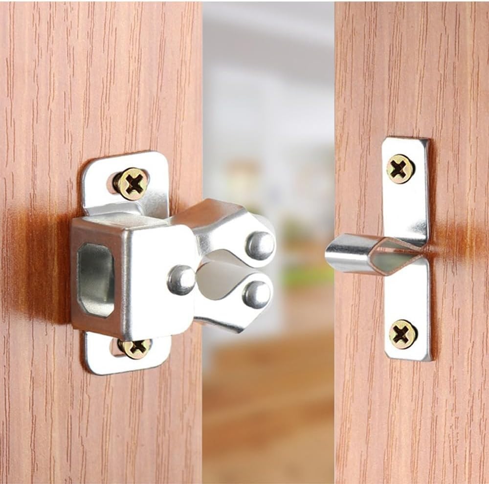 Sturdy 6 Pack Double Roller Cabinet Latch Set - Easy Installation and Security